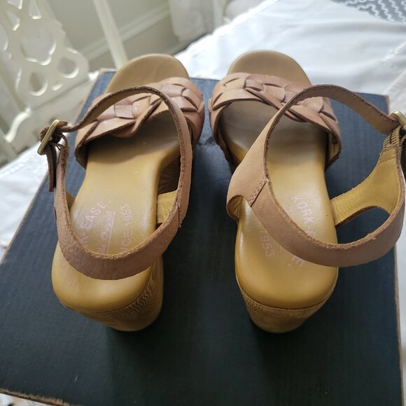 Korks by Kork-Ease Platform Wedge Womens 6M/36.5 Sandal Tan with Straps BOHO - Picture 6 of 9